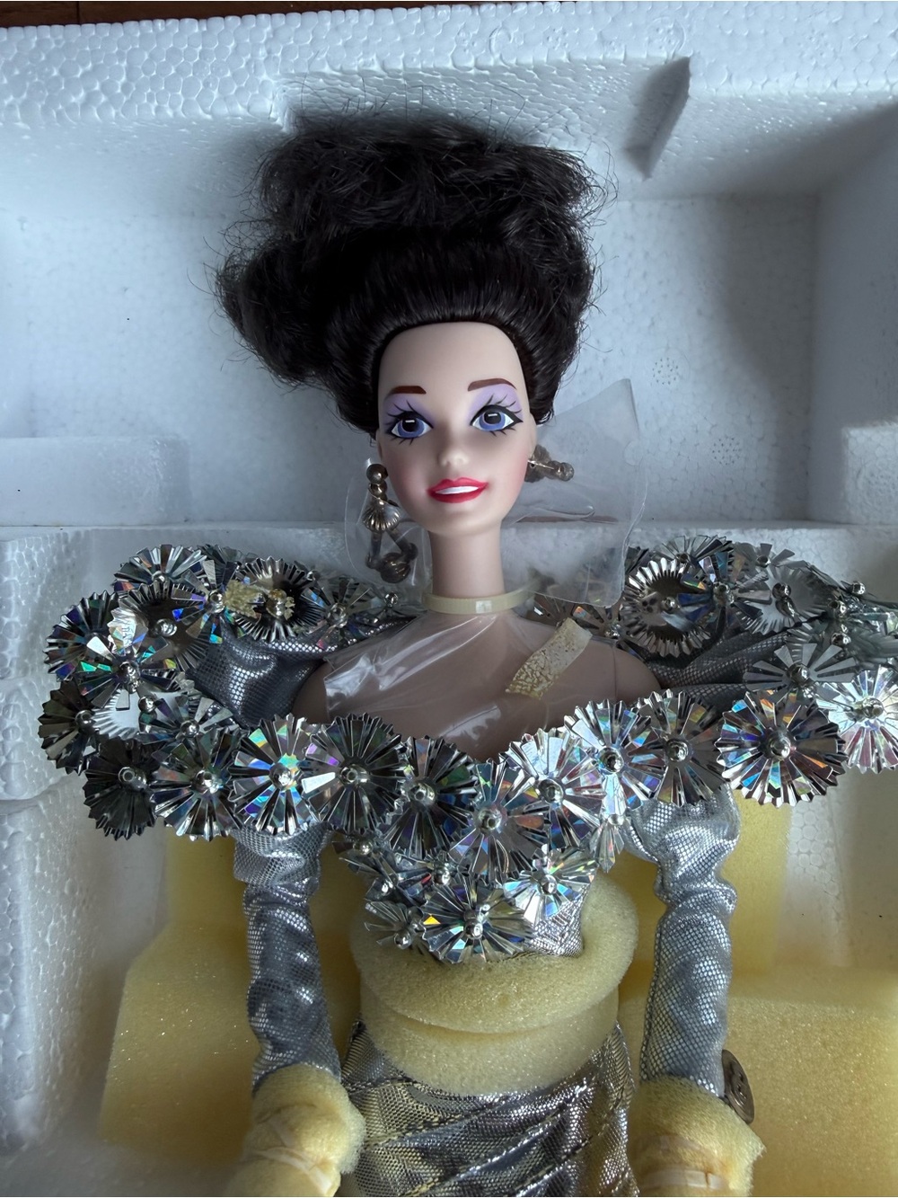 Mattel Silver Starlight Porcelain Barbie 1993 LE COA Shipper Complete